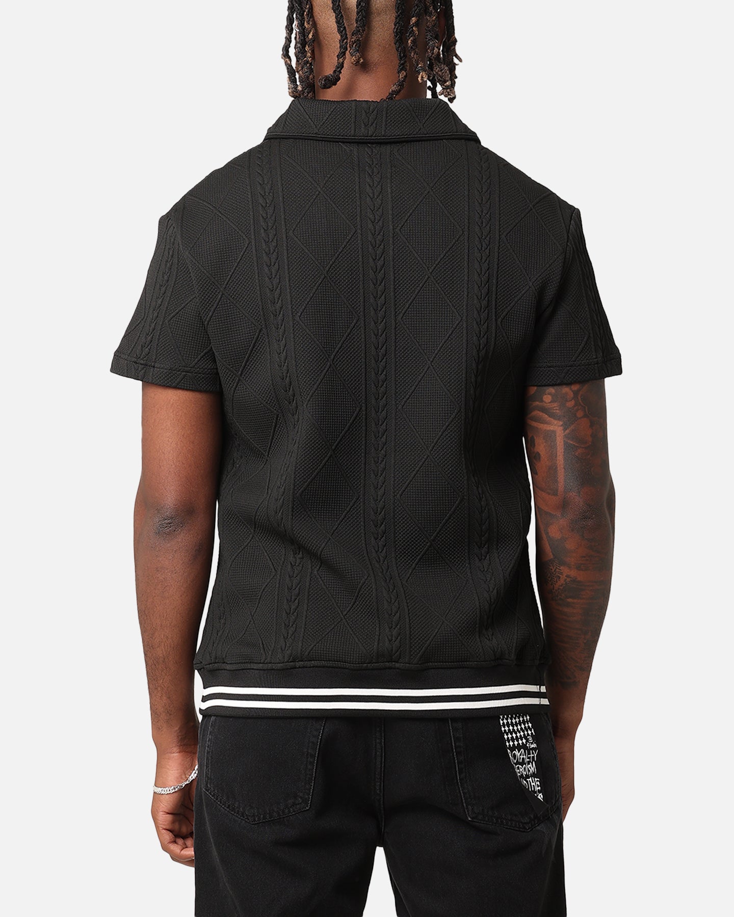 XXIII Danny Knit Polo Shirt Black | Culture Kings US