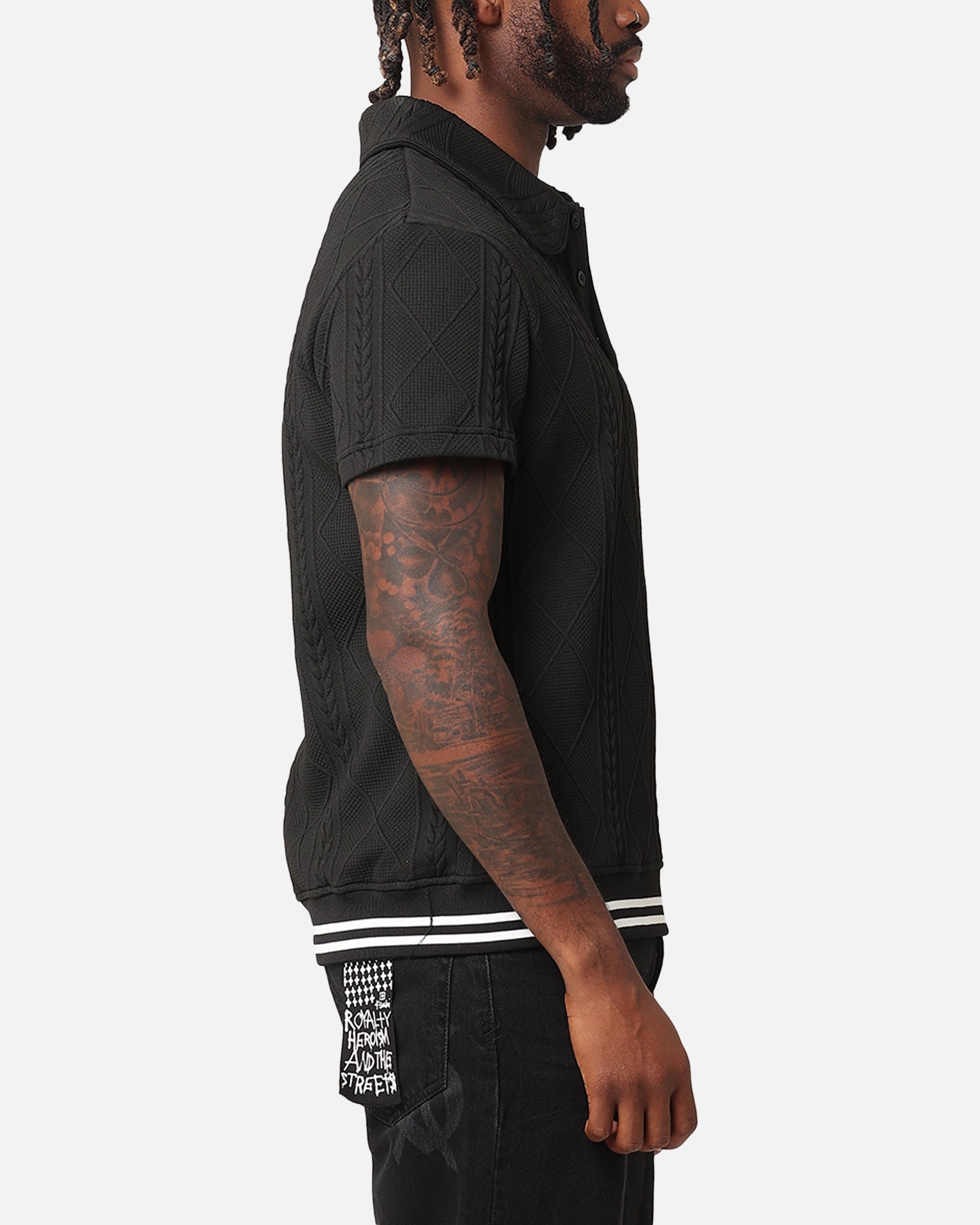 XXIII Danny Knit Polo Shirt Black | Culture Kings US