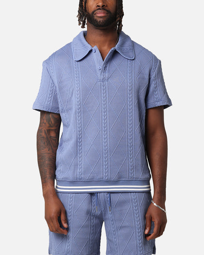 XXIII Danny Knit Polo Shirt Floral Blue