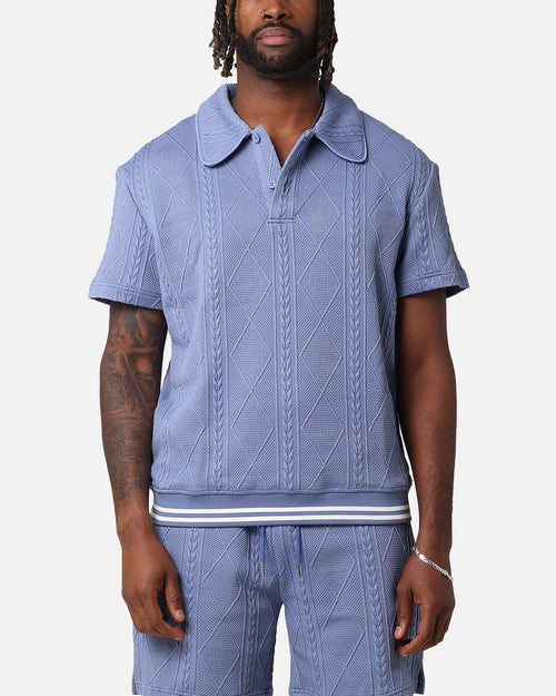 XXIII Danny Knit Polo Shirt Floral Blue