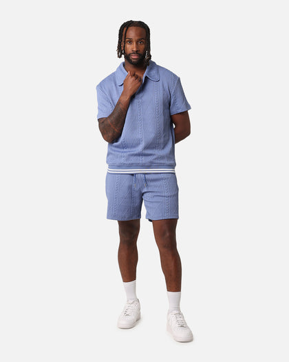 XXIII Danny Knit Polo Shirt Floral Blue