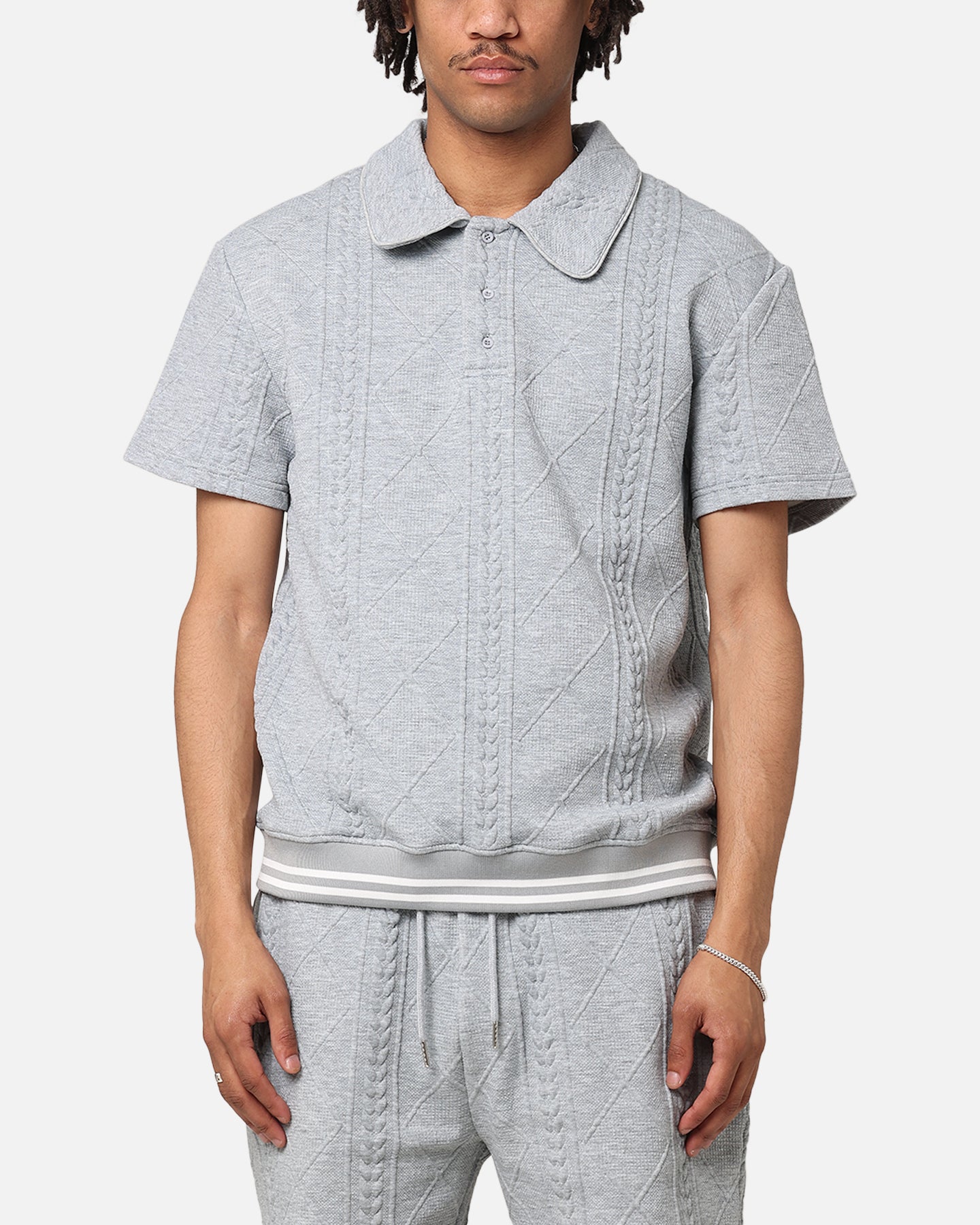 XXIII Danny Knit Polo Shirt Grey | Culture Kings US