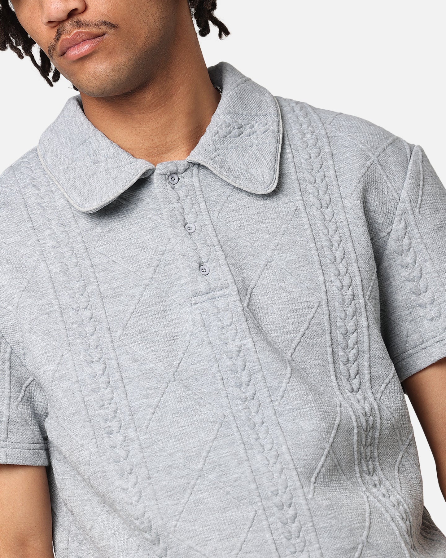 XXIII Danny Knit Polo Shirt Grey | Culture Kings US