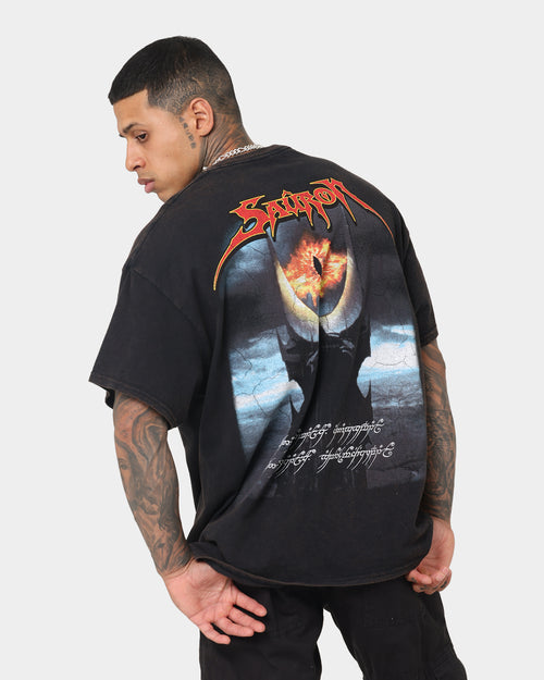 American Thrift X The Lord Of The Rings Sauron Vintage T-Shirt Washed Black