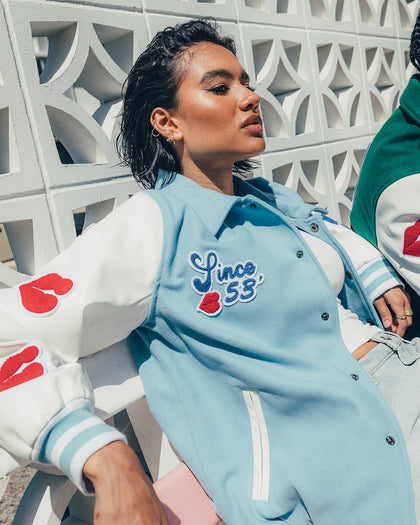 Playboy By CK Team Varsity Jacket Blue/Off White