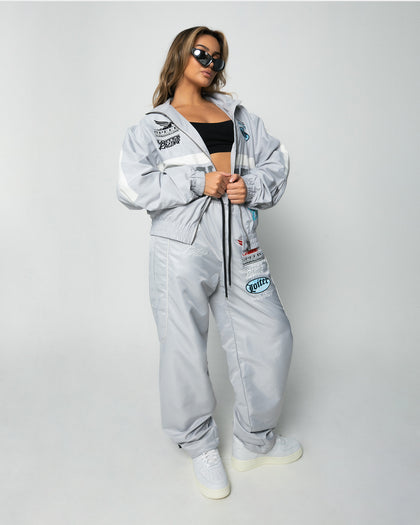 Loiter Speedway Windbreaker Jacket Grey