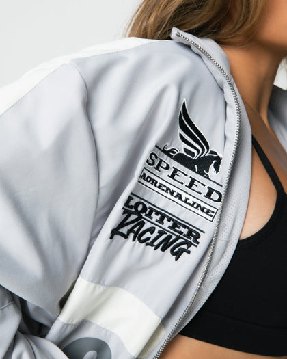 Loiter Speedway Windbreaker Jacket Grey
