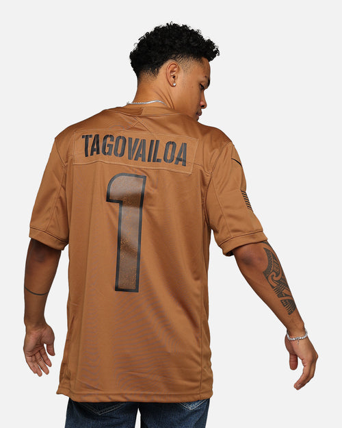 Nike Miami Dolphins Tua Tagovailoa #1 'Salute To Service' Jersey Ale Brown