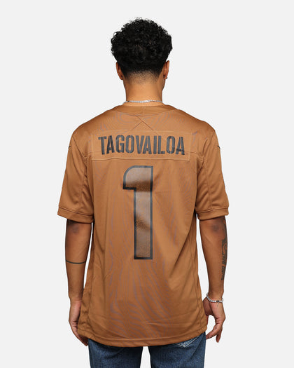 Nike Miami Dolphins Tua Tagovailoa #1 'Salute To Service' Jersey Ale Brown