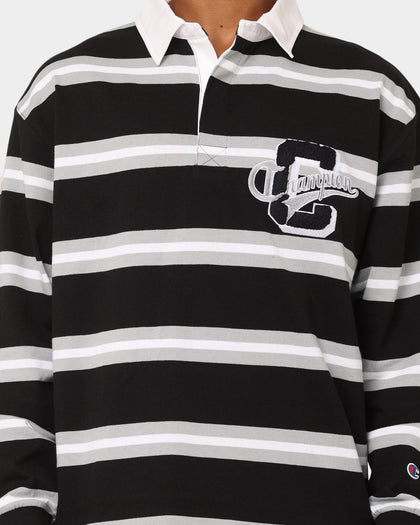Champion Heritage Collegiate Rugby Polo Shirt Black/White
