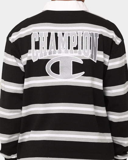 Champion Heritage Collegiate Rugby Polo Shirt Black/White