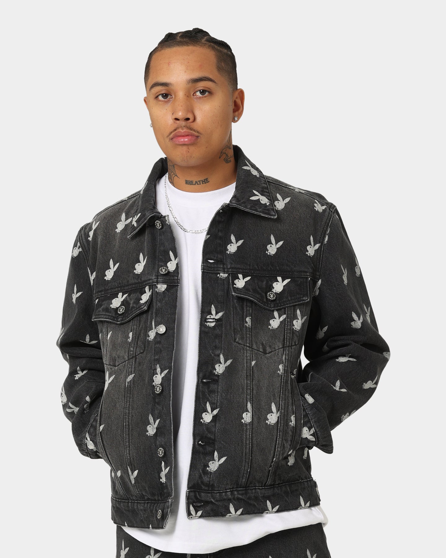 【極美品】PLAYBOY COLLECTION スエード調 ジャケット 黒 L Playboy By CK Players Denim Jacket Black | Culture Kings US