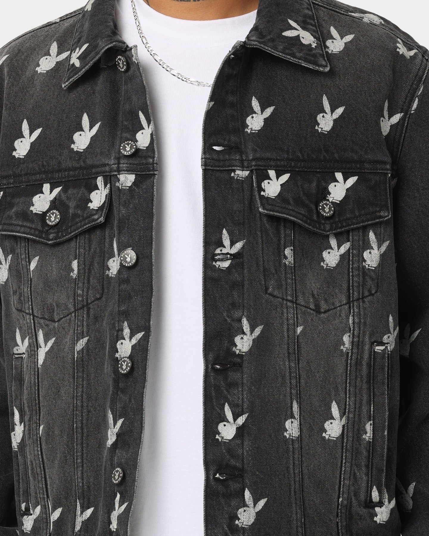 Playboy By CK Players Denim Jacket Black | Culture Kings US