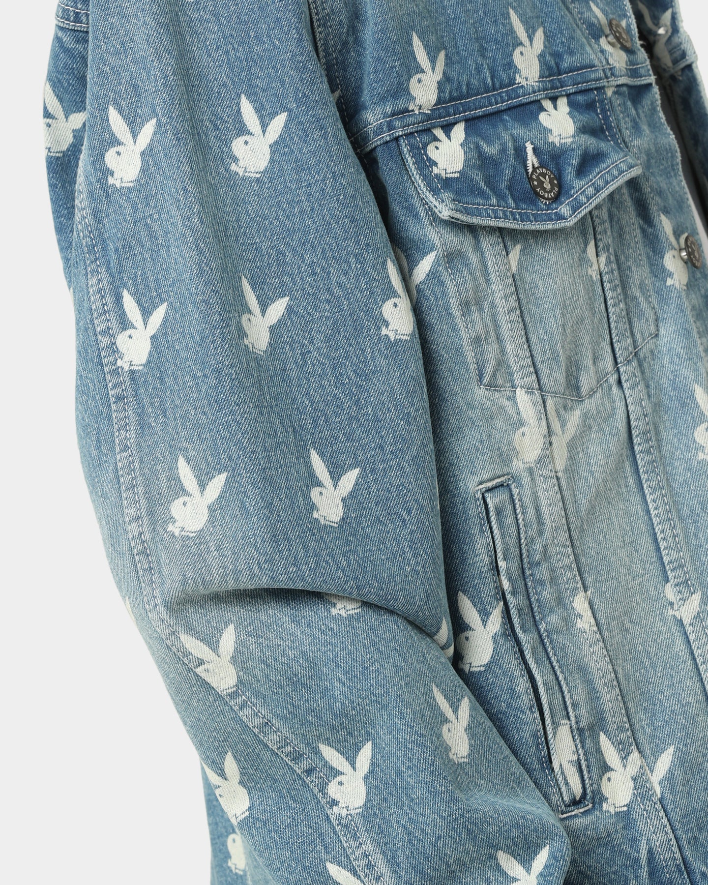 Playboy By CK Players Denim Jacket Vintage Blue | Culture Kings US