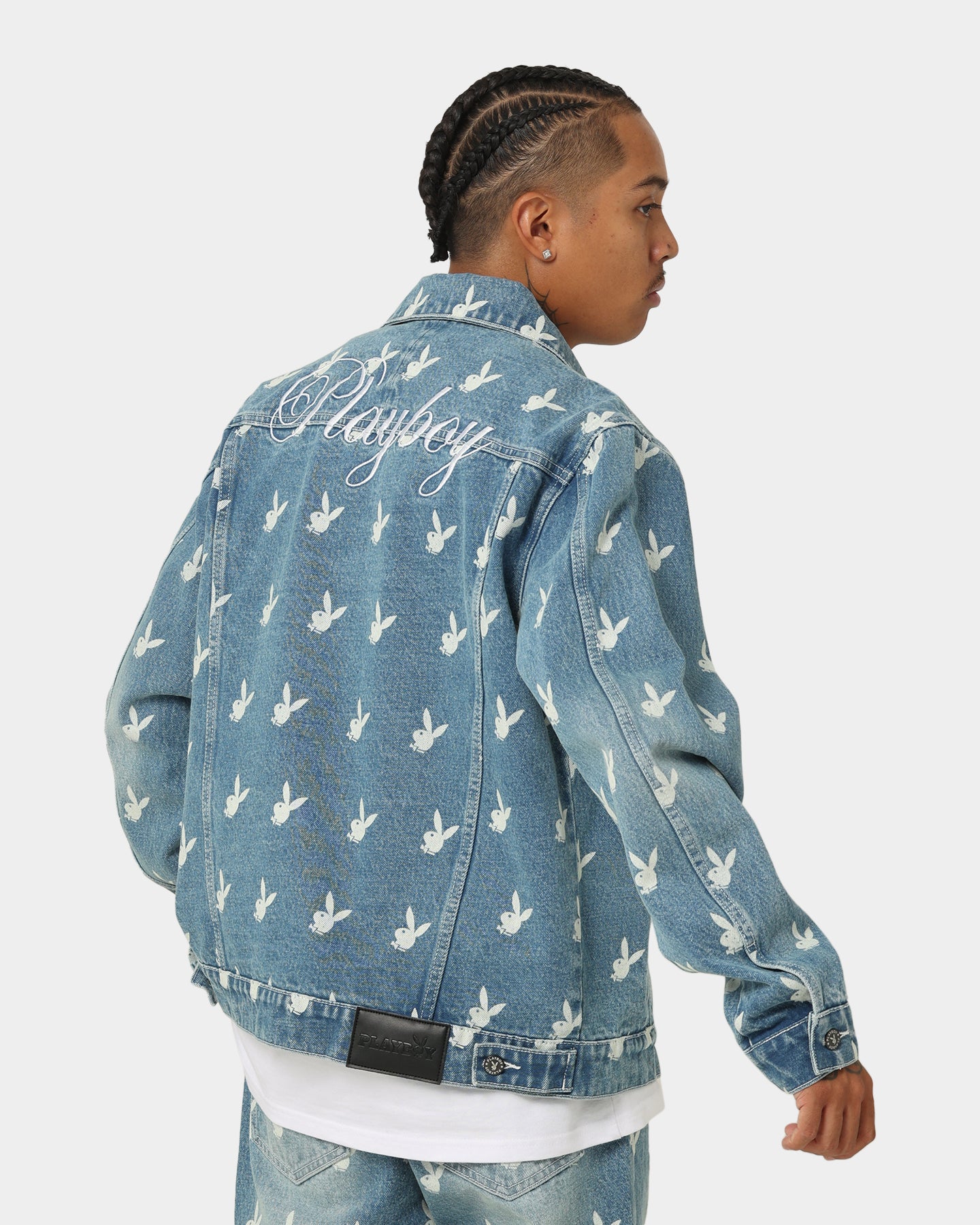 Playboy By CK Players Denim Jacket Vintage Blue | Culture Kings US