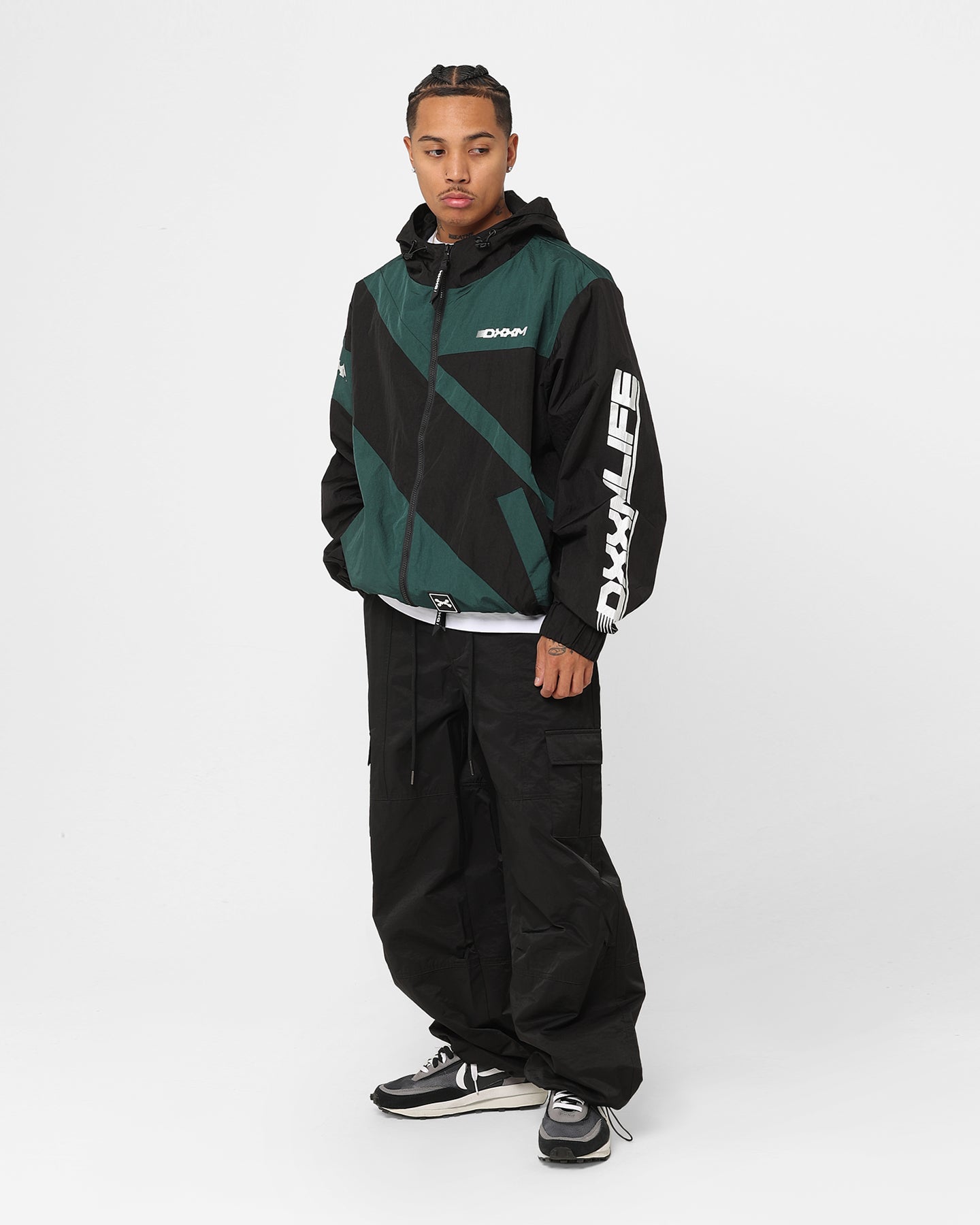 DXXMLIFE L-6 D Racing Windbreaker Black/Dark Green | Culture Kings US