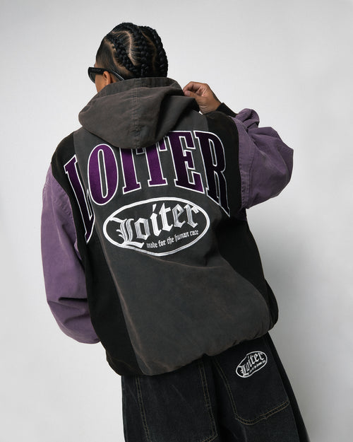 Loiter Splinter Hoodie Charcoal/Purple
