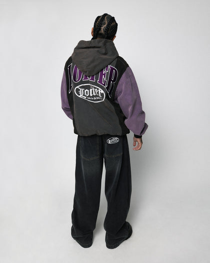 Loiter Splinter Hoodie Charcoal/Purple