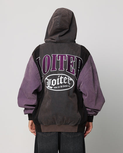 Loiter Splinter Hoodie Charcoal/Purple