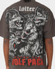 Loiter Wolf Pack Vintage T-Shirt Charcoal