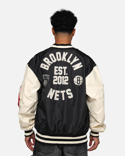 New Era X Alpha Industries Brooklyn Nets L-2B Bomber Jacket Black