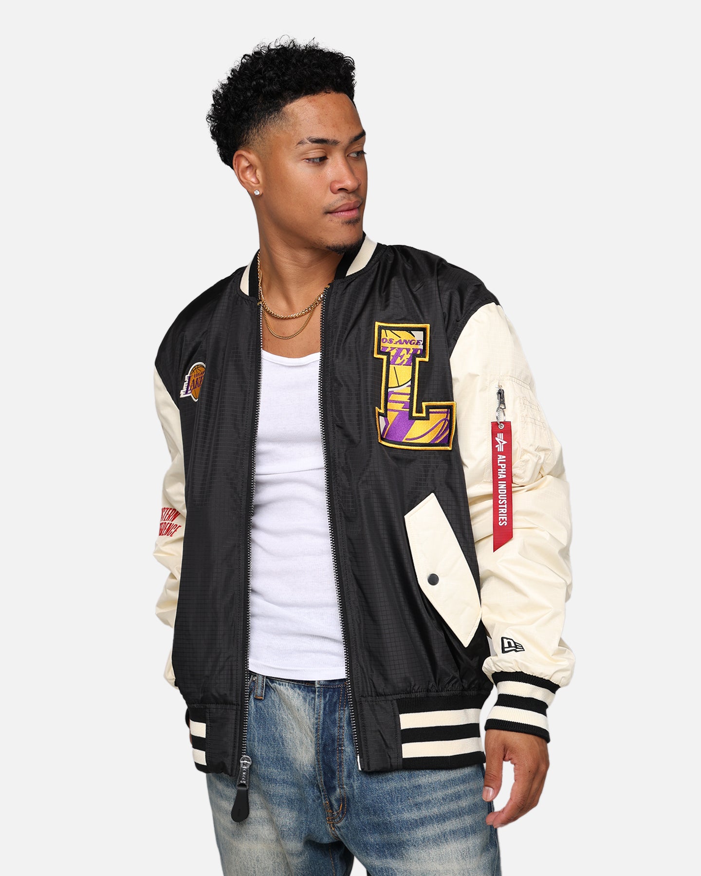 New Era X Alpha Industries Los Angeles Lakers L-2B Bomber Jacket