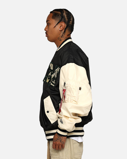 New Era X Alpha Industries Milwaukee Bucks L-2B Bomber Jacket Black