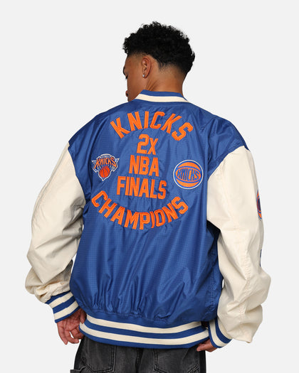New Era X Alpha Industries New York Knicks L-2B Bomber Jacket Blue