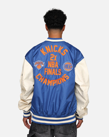 New Era X Alpha Industries New York Knicks L-2B Bomber Jacket Blue