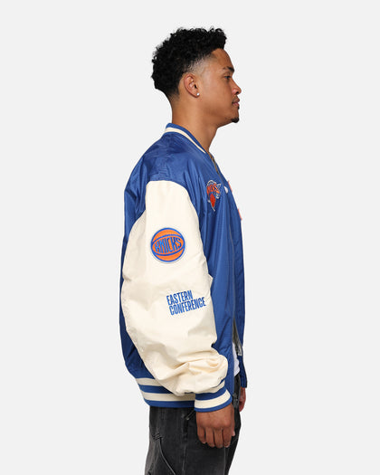 New Era X Alpha Industries New York Knicks L-2B Bomber Jacket Blue