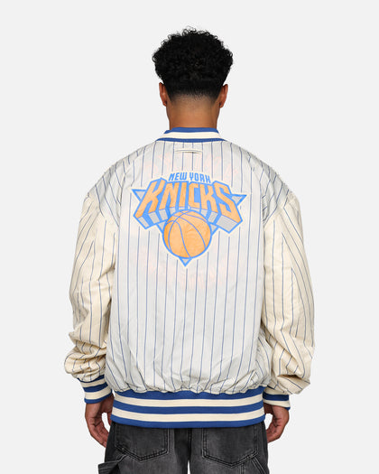 New Era X Alpha Industries New York Knicks L-2B Bomber Jacket Blue