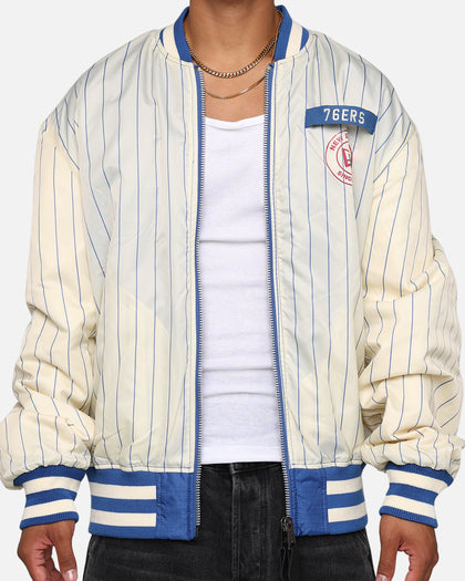 New Era X Alpha Industries Philadelphia 76ers L-2B Bomber Jacket Blue