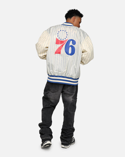 New Era X Alpha Industries Philadelphia 76ers L-2B Bomber Jacket Blue