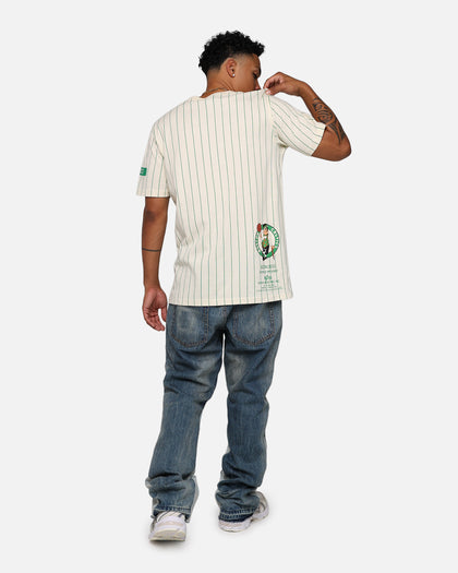New Era X Alpha Industries Boston Celtics Striped T-Shirt White