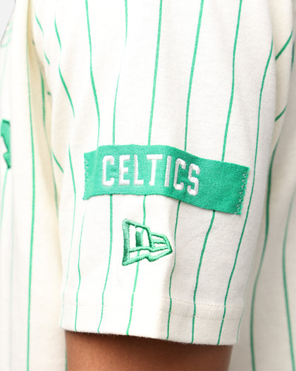 New Era X Alpha Industries Boston Celtics Striped T-Shirt White