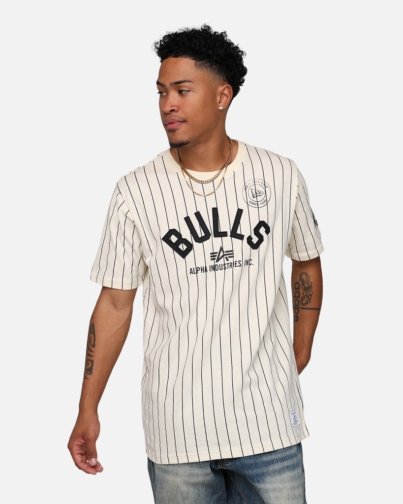 New Era X Alpha Industries Chicago Bulls Striped T-Shirt White | Culture  Kings US