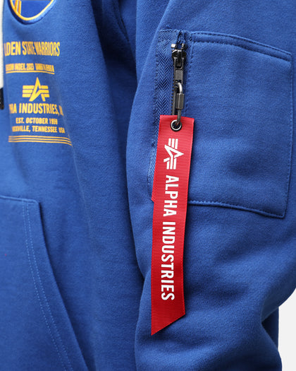 New Era X Alpha Industries Golden State Warriors Zipper Hoodie Blue
