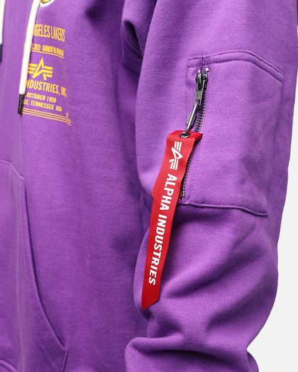 New Era X Alpha Industries Los Angeles Lakers Zipper Hoodie Purple
