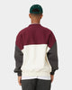 Carre Avant Oversized Panel Crewneck Maroon