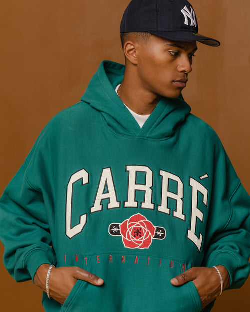 Carre Rose International Oversized Hoodie Dark Teal