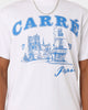 Carre Vues Oversized Mock Neck Short Sleeve T-Shirt White