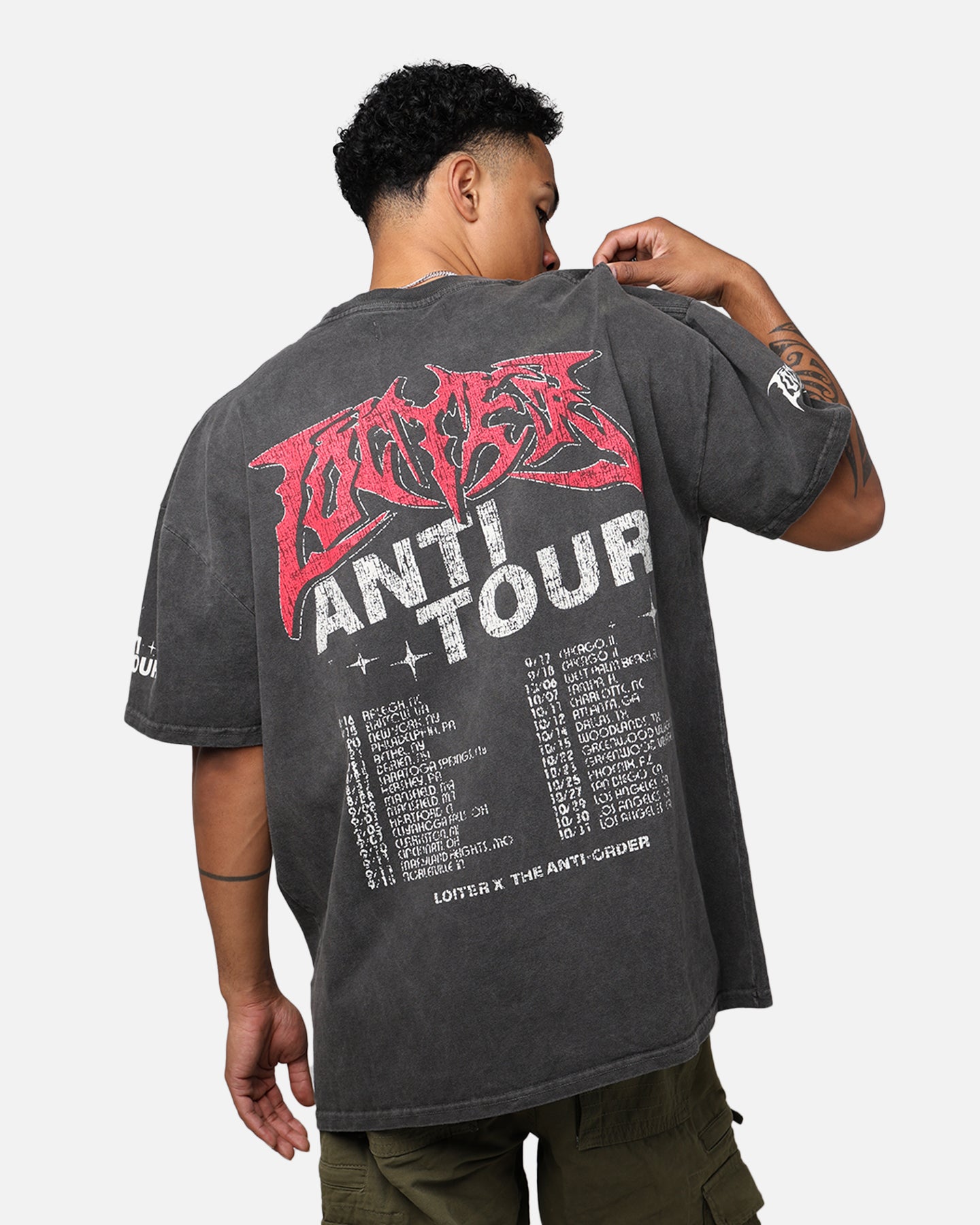 Loiter X The Anti Order Anti Tour Vintage T-Shirt Black Wash