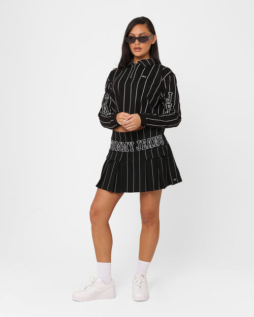 Tommy Jeans Women's Cropped Pinstripe T-Shirt Pinstripe Print