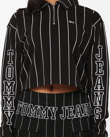 Tommy Jeans Women's Cropped Pinstripe T-Shirt Pinstripe Print