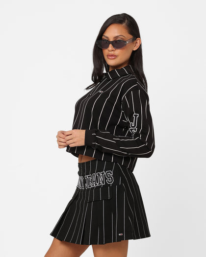 Tommy Jeans Women's Cropped Pinstripe T-Shirt Pinstripe Print