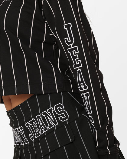 Tommy Jeans Women's Cropped Pinstripe T-Shirt Pinstripe Print