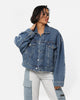 Tommy Jeans Women's Oversized Wide Sleeve Jacket Denim Medium 02
