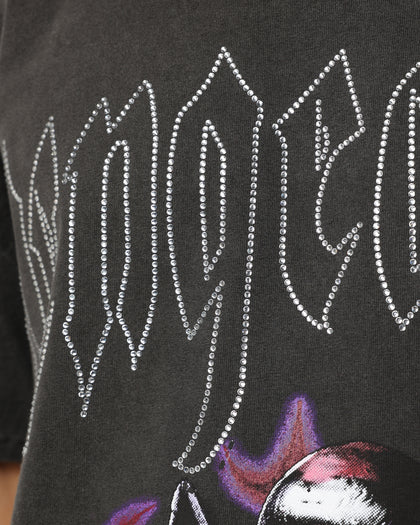 Rats Get Fat Vengeance Rhinestone T-Shirt Off Black