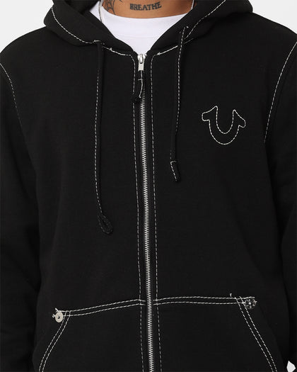 True Religion Big T Zip Thru Jacket Jet Black