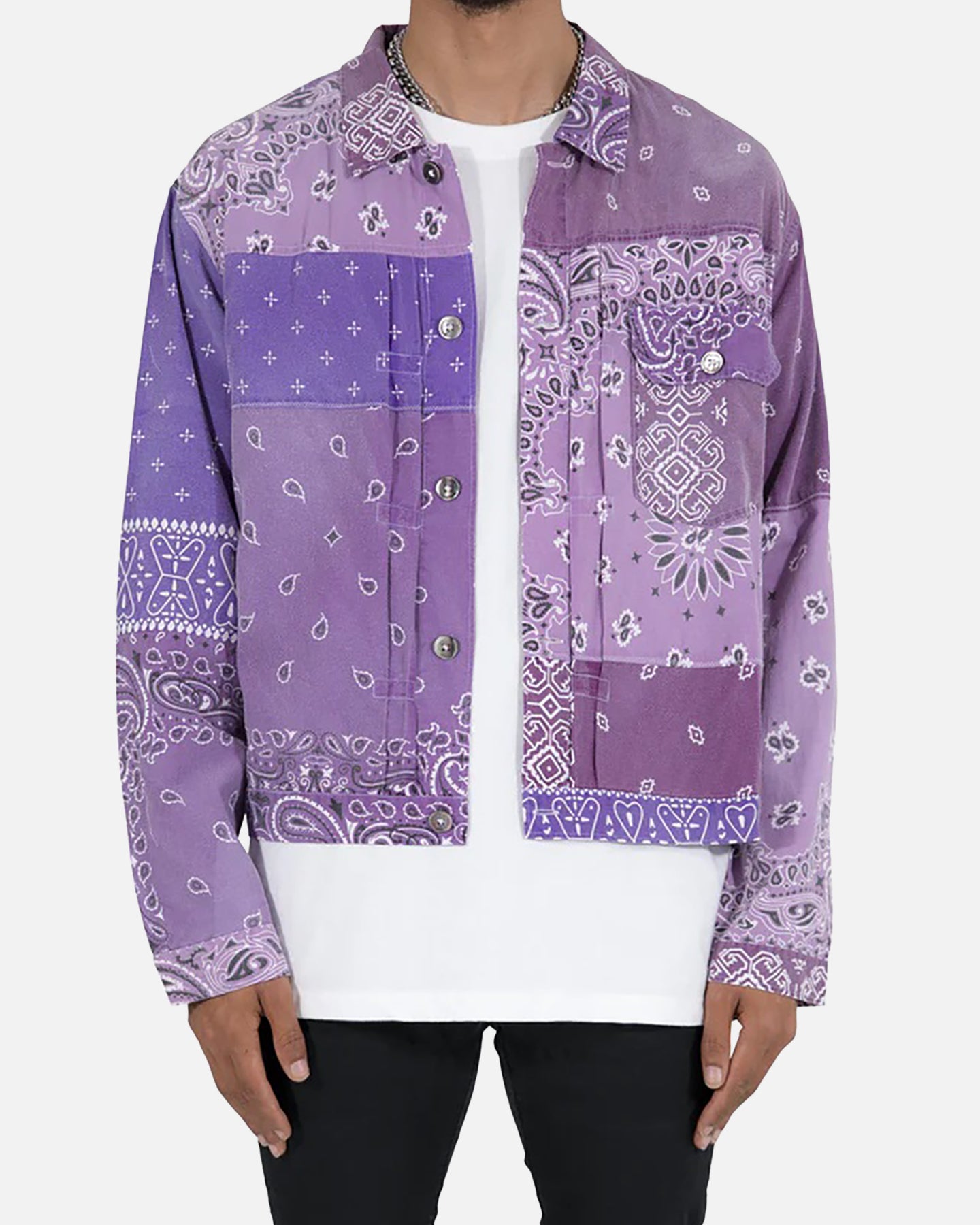 MNML Bandana Trucker Shirt Purple | Culture Kings US